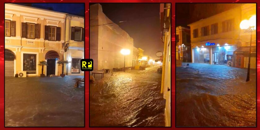VIDEO/ Shëtitorja e Shkodrës kthehet në lum pas një rrëbeshi shiu gjatë natës…